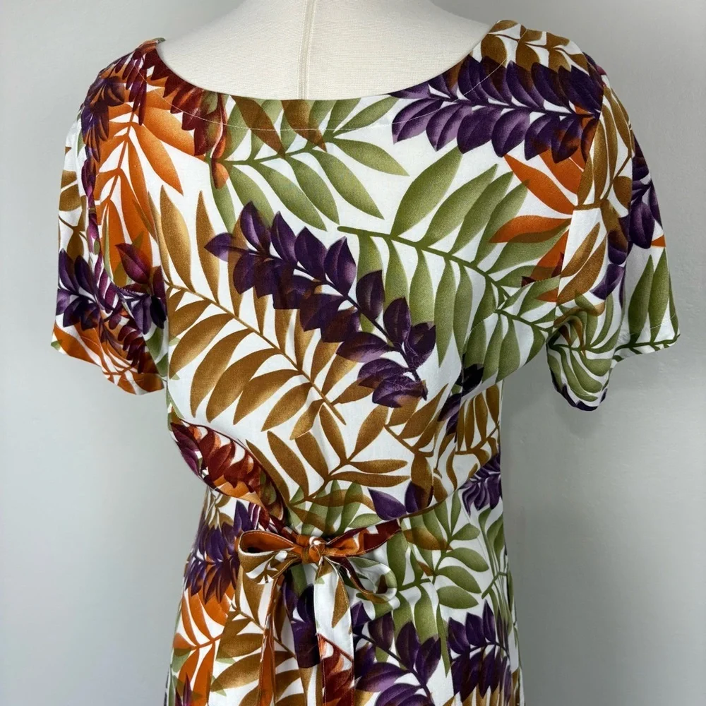 Jennifer Moore Maxi Dress Sz M Floral‎ Print Fit & Flare Tradwife Vintage Modest